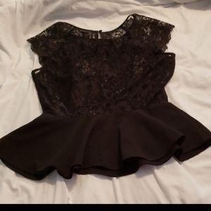 Forever 21 black lace peplum top